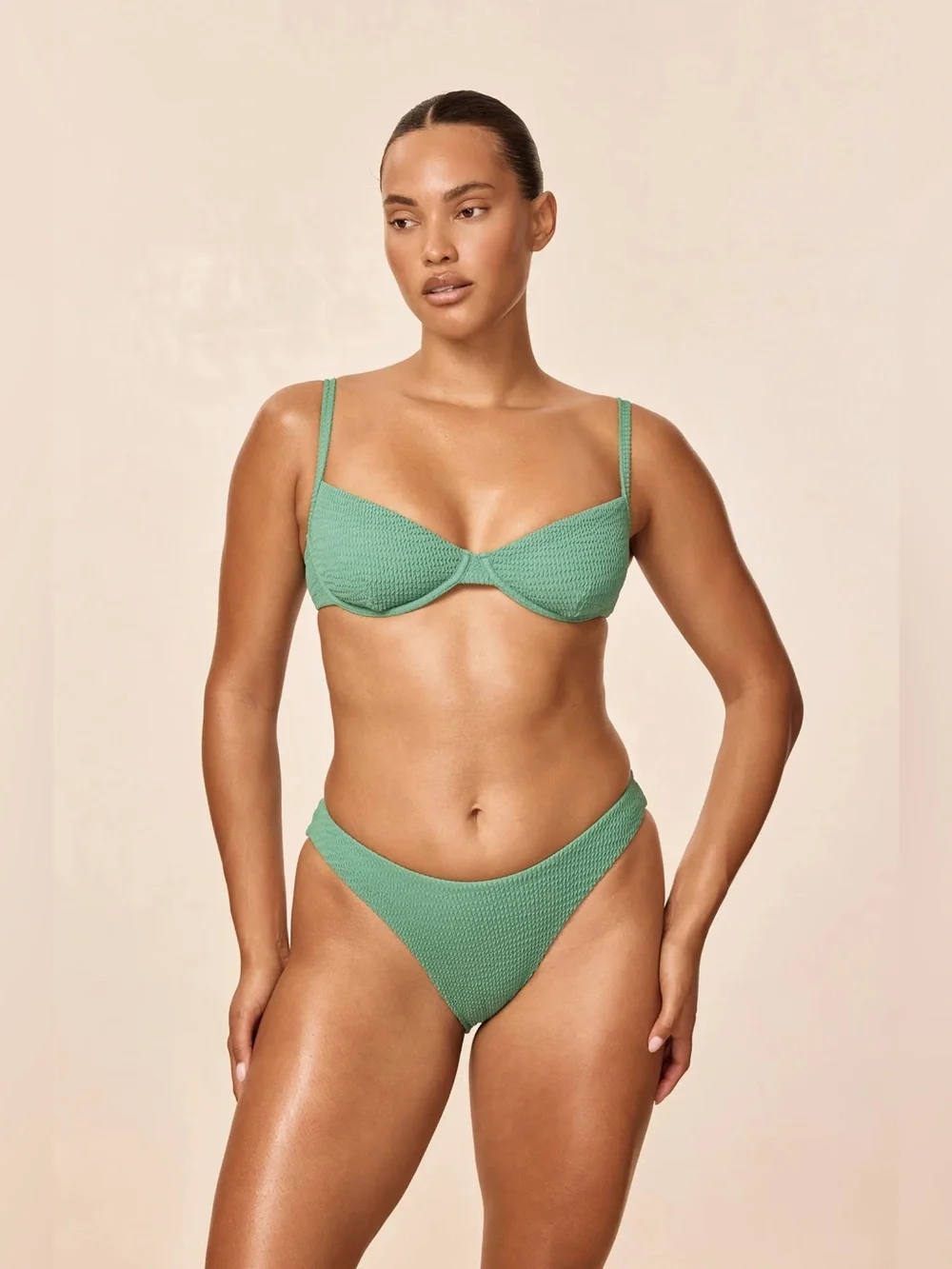 Monday Swimwear Capri Bikini Top + Byron Bottoms in Pond Crinkle New with Tags!